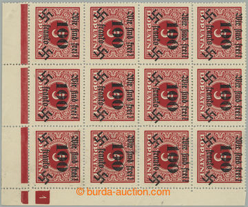 266648 - 1938 RUMBURG / Mi.36, Postage due stmp 100H/5H red, LR corne