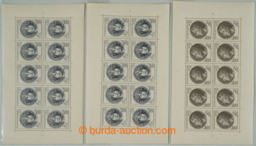 266655 - 1953 Pof.PL757II+III, PL759, Destinnová 30h II. a III. typ