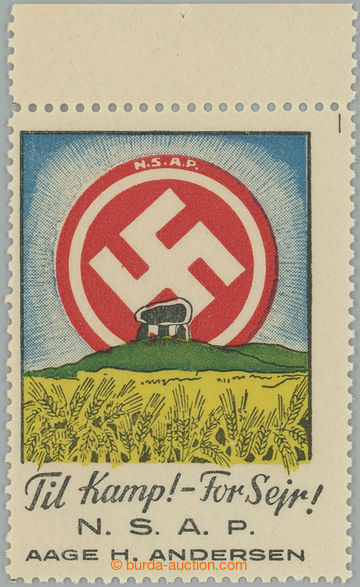 266661 - 1944 PROPAGANDA LABEL / NSDAP / TIL KAMP! FOR SEIR!; sought