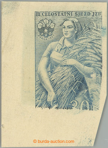 266666 - 1957 ZT Pof.927, III. sjezd JZD 30h, zkusmý otisk neúpln