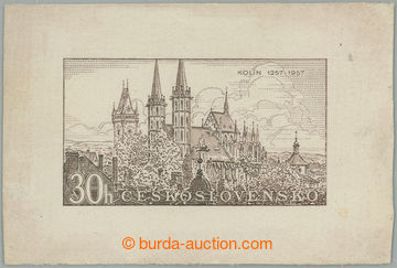 266669 - 1957 ZT Pof.921, Kolín 30h, zkusmý tisk definitivní ryti