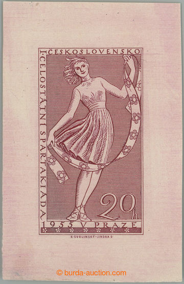 266674 - 1955 ZT Pof.836, I. spartakiáda 20h, zkusmý tisk - tisk k