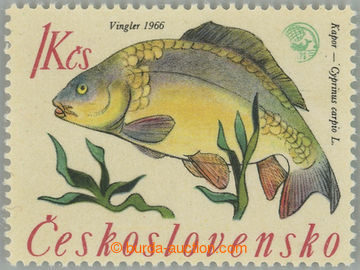 266723 - 1966 Pof.1519 VV, Ryby 1Kčs, zn. s VV 29/1 - výrazný nedo