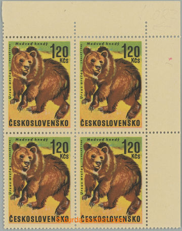 266739 - 1966 Pof.1572 OHZ, Medvěd 1,20Kčs, pravý horní rohový 4