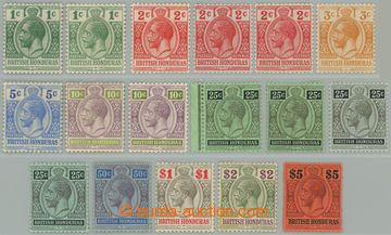 266793 - 1913-1921 SG.101-110, George V. 1c-$5, complete set, with se