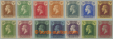 266796 - 1921-1926 SG.69-83, Jiří V. ¼P - 10Sh, průsvitka Mult Sc