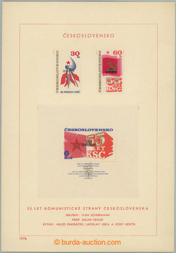 266838 - 1976 Pof.NL2203a-A2205a, celý nálepní list 55. výročí