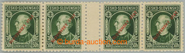 266853 - 1939 Sy.S23B, Hlinka 50h zelená s přetiskem, 4-zn. vodorov