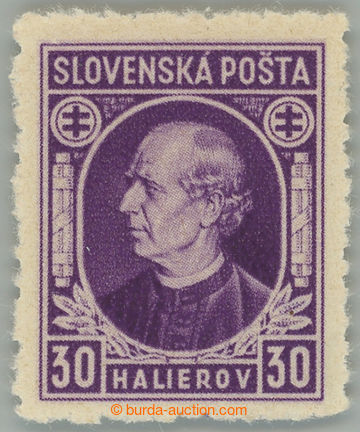 266855 - 1939 Sy.28B, Hlinka 30h fialová, s perforací ŘZ 10½; bez