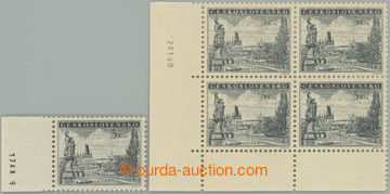 266918 - 1953 Pof.742b, Karlův most 5Kčs, 2 data tisku z dotisků: