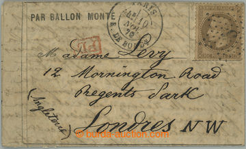 267016 - 1870 PAR BALLON MONTÉ / letter sent from besieged Paris to