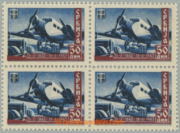 267172 - 1943 SERBIEN / Mi.98I + 98II, 4-blok Junkers 50Din, s chybot