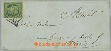 267211 - 1851 Mi.2, Ceres REPUB. FRANC. 15c green, on letter to Paris
