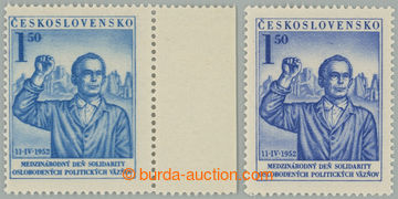 267304 - 1952 ZT Pof.644, Den solidarity 1,50Kčs, 2x ZT, ve světle
