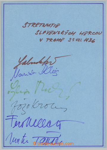267329 - 1976 SLOVENŠTÍ HERCI / podpisy účastníků setkání slo