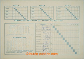 267356 - 1967 ŠACHY / ARGENTINSKÝ ŠAMPIONÁT 1967 / záznamová ta
