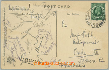 267369 - 1935 FOTBAL / SK SLAVIA PRAHA / pohlednice zaslaná z Birmin