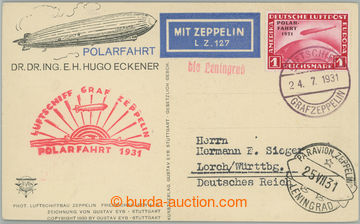 267383 - 1931 POLARFAHRT / pohlednice vyfr. zeppelinovou zn. 1M, Mi.4