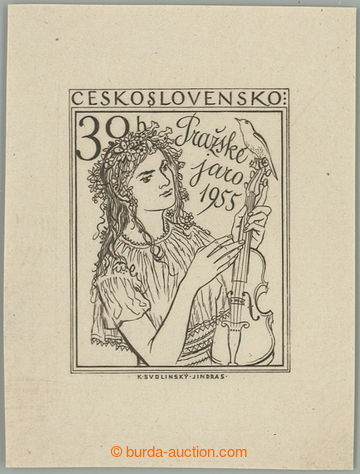 267385 - 1955 ZT Pof.825, Pražské jaro 30h, zkusmý tisk, otisk ry