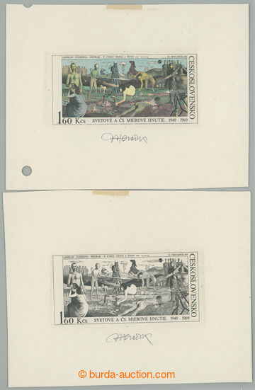 267427 - 1969 ZT Pof.1759, Mírové hnutí 1,60Kčs, dva zkusmé oti