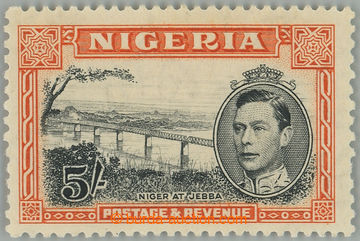 267476 - 1938-1951 SG.59, George VI. - Motives 5Sh black / orange wit