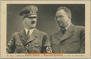 267489 - 1938 HENLEIN a HITLER / čb propagandistická pohlednic; vza