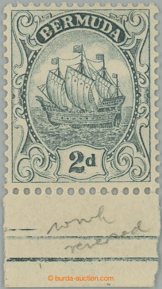 267497 - 1923 SG.80x, Ship 2P grey with lower margin, wmk Mult Crown
