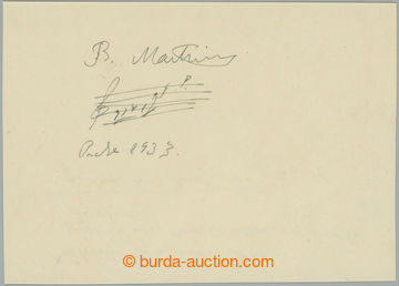 267544 - 1933 MARTINŮ Bohuslav (1890-1959), světově proslulý hude