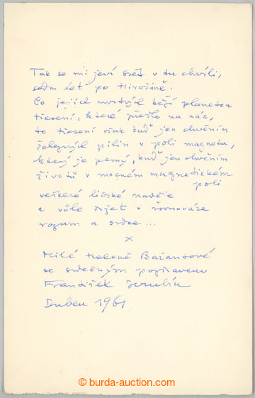 267555 - 1961 HRUBÍN František (1910-1971), významný český spis