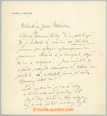 267560 - HAŠLER Karel (1879–1941), známý český písničkář,