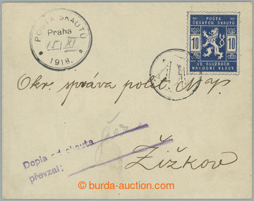 267647 - 1918 dopis vyfr. zn. Pof.SK1, 20h modrá, kruhové raz. N.V.