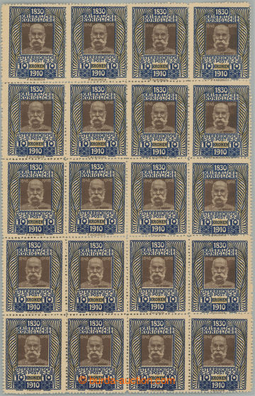 267674 - 1910 REPRINT / ANK.177N, Jubilee Franz Joseph I. 10K, blk-of