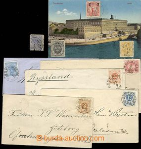 26772 - 1860 - 1919 SWEDEN partie 5ks starých dopisů z toho 1x sk