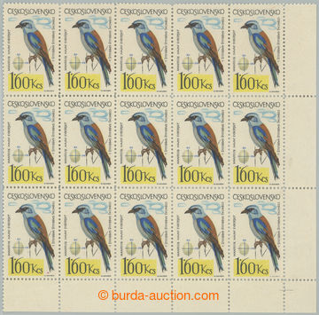 267760 - 1964 Pof.1406, Ptactvo 1,60Kčs, pravý dolní rohový 15-bl