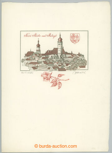 267884 - 1980 HERČÍK J. - grafický list s dvoubarevnou rytinou Nov