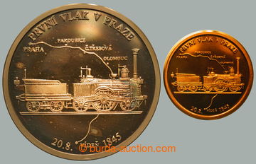 267991 - 2000? PŘÍJEZD VLAKU DO PRAHY / Au+Ag medaile, Au 0.585, 20