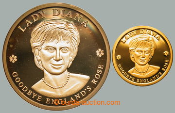 267992 - 2000? LADY DIANA / Au+Ag medaile, Au 0.999, 20mm, 3,45 g + A