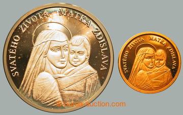 267996 - 2000? SVATÁ ZDISLAVA / Au+Ag medaile, Au 0.585, 20mm, 3,51