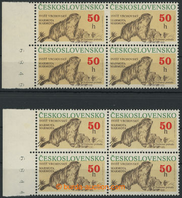 268005 - 1990 Pof.2955 VV, Bobr 50h, dva 4-bloky s levým okrajem, VV