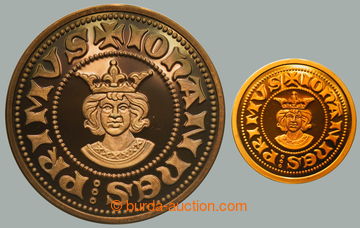 268022 - 2000? JAN LUCEMBURSKÝ / Au+Ag medaile, Au 0.585, 20mm, 3,50