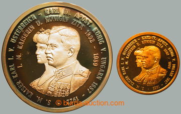 268029 - 2000? KAREL I. A CÍSAŘOVNA ZITA / Au+Ag medaile, Au 0.585,