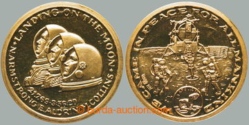 268037 - 2000? USA / LANDING ON THE MOON / Au medaile, Au 0.999, 20mm