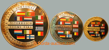 268064 - 2001 NĚMECKO / DAS GELD EUROPAS / Au+Ag medaile, Au 0.999,