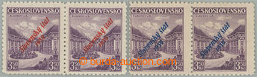 268091 - 1939 Sy.19a+b, Slavkov 3,50Kč fialová, 2x vodorovná 2-pá