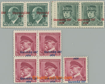 268103 - 1939 POSUNY PŘETISKŮ / sestava vodorovných 2-páskek Bene