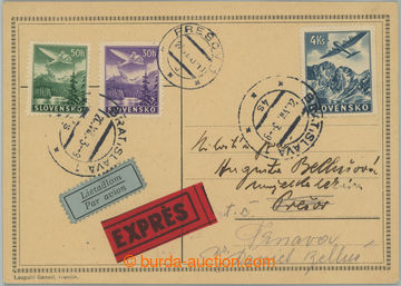 268146 - 1943 Ex+Let-lístek zaslaný do Prešova a dosílaný do Trn