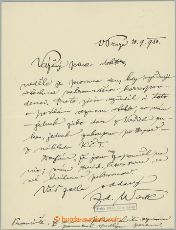 268249 - 1950 WIRTH Zdeněk (1878-1961), významný historik umění,