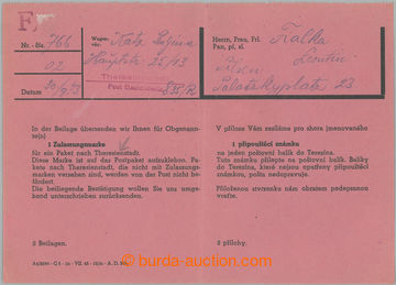 268261 - 1943 GHETTO TEREZÍN / OZZ 1c, I. část růžového formul