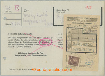 268270 - 1943 GHETTO TERESIENSTADT / VOV 1b, blank form issued Jewish