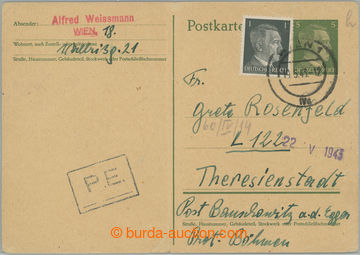 268292 - 1943 RAKOUSKO - GHETTO TEREZÍN / německá dopisnice 5Pf AH